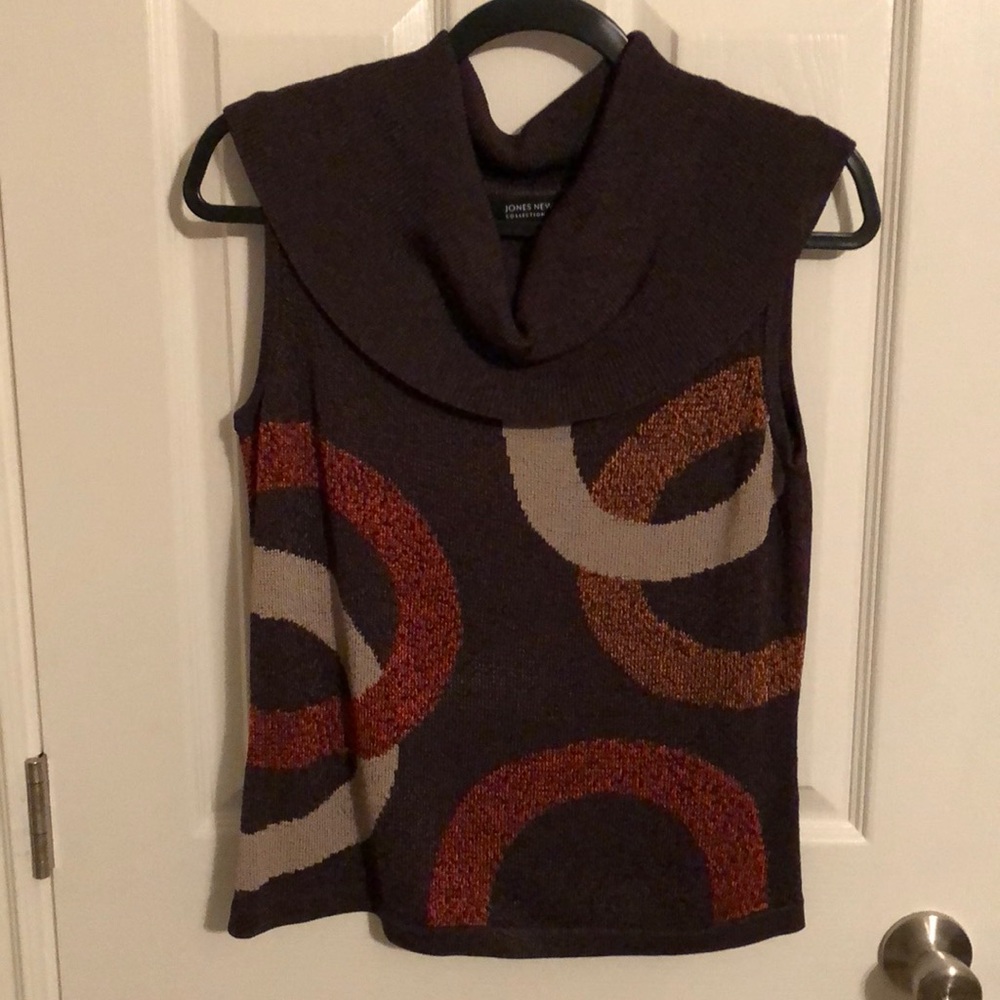 Jones New York cow-neck sleeveless sweater